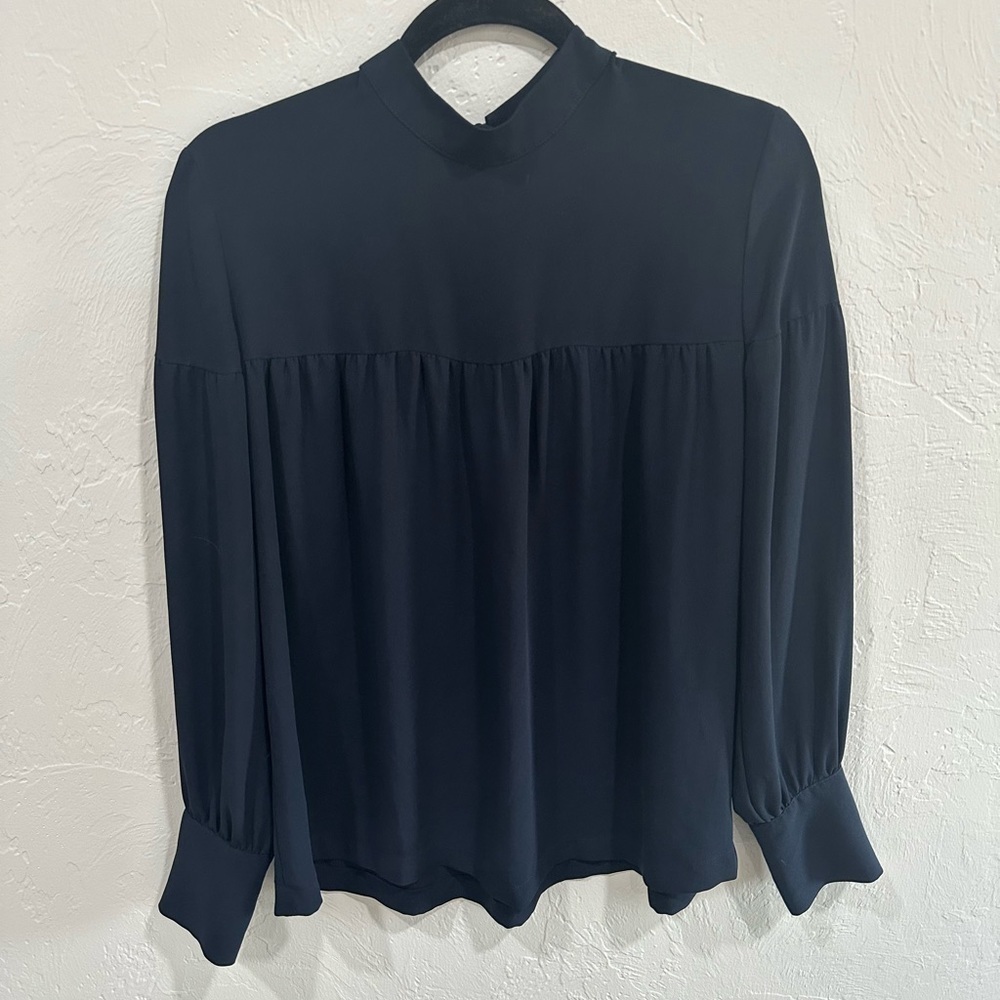 LOFT black ballon sleeve blouse (M)